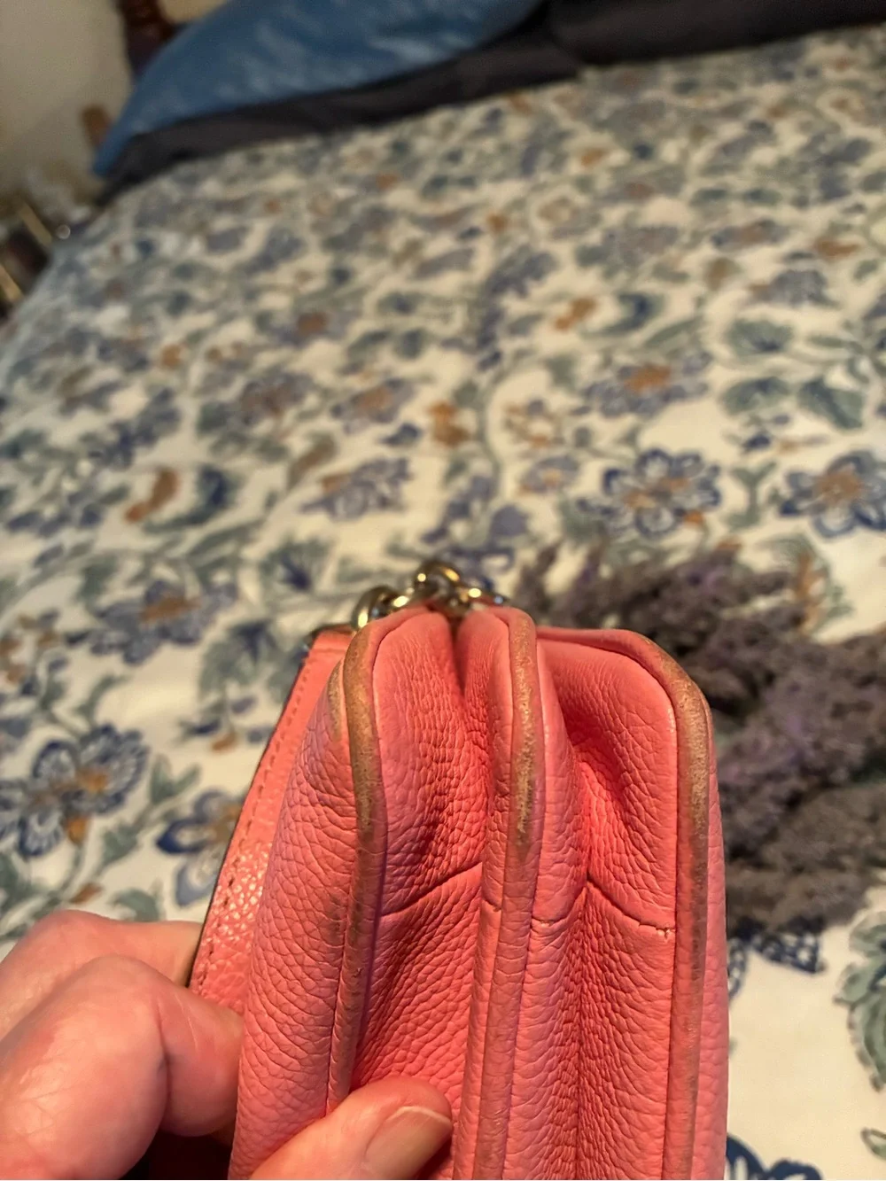 kate spade Pink Leather Crossbody with Chain Accents